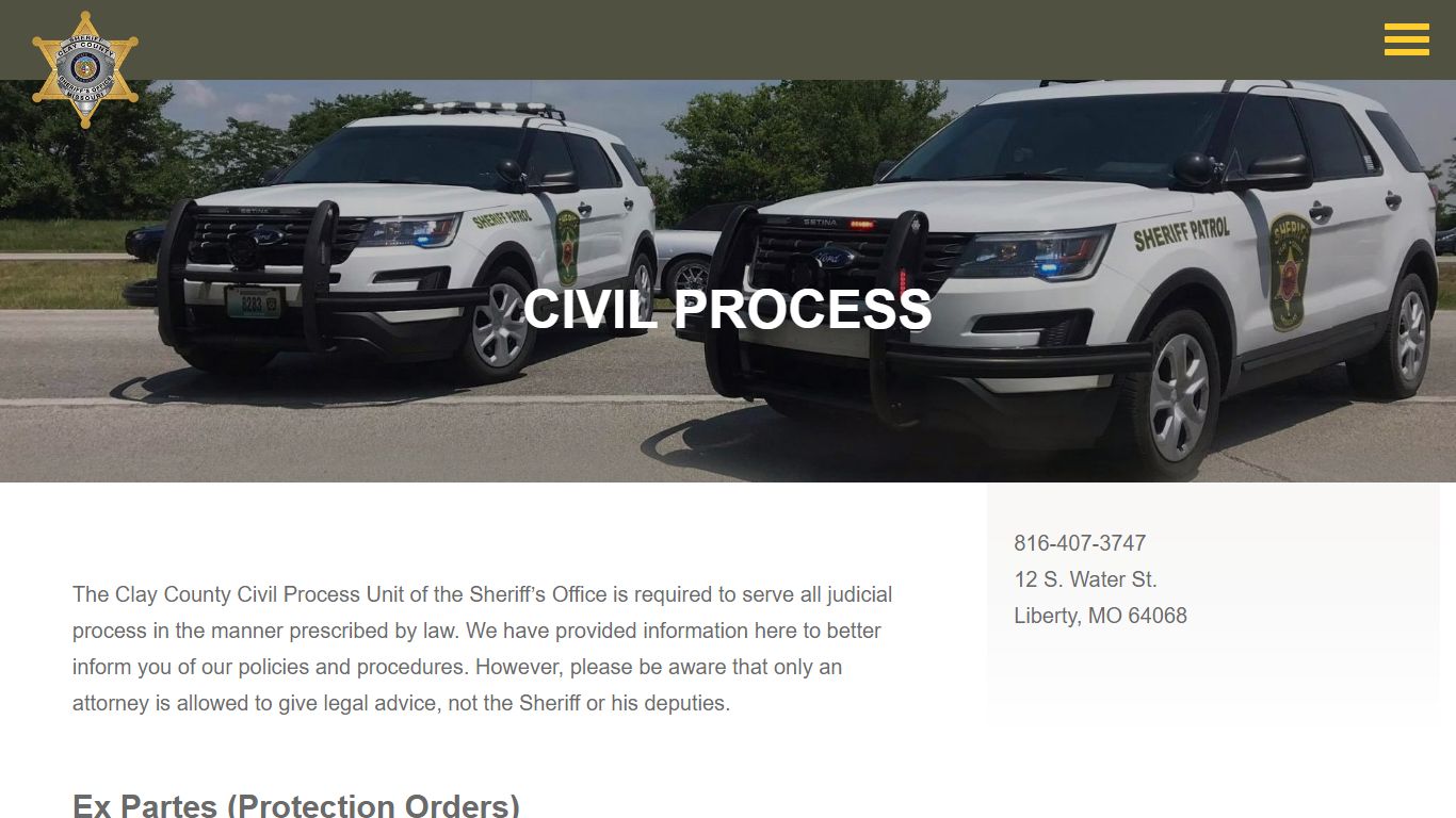 Civil Process | Clay County MO Sheriff